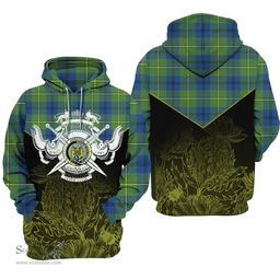 Johnston Ancient Clan Tartan Hoodie - Scottish Thistle Style