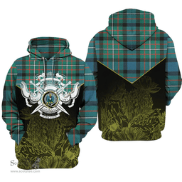 Ferguson Ancient Clan Tartan Hoodie - Scottish Thistle Style