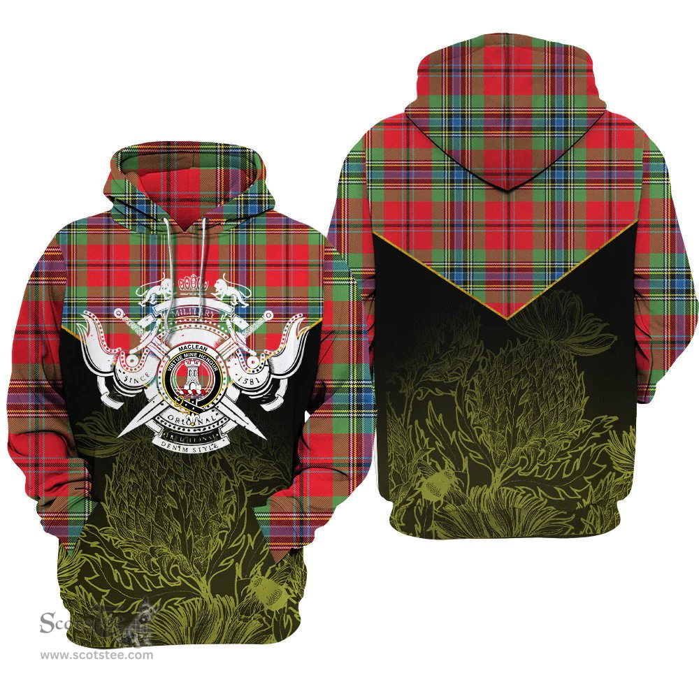 MacLean Of Duart Modern Clan Tartan Hoodie - Scottish Thistle Style