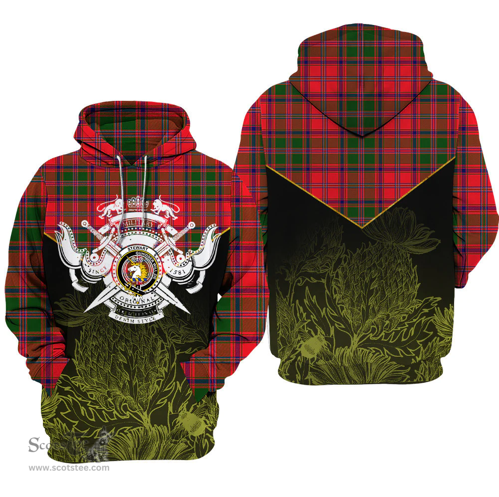 Stewart Of Appin Modern Clan Tartan Hoodie - Scottish Thistle Style