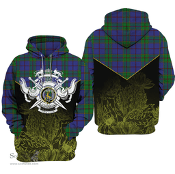 Strachan Clan Tartan Hoodie - Scottish Thistle Style