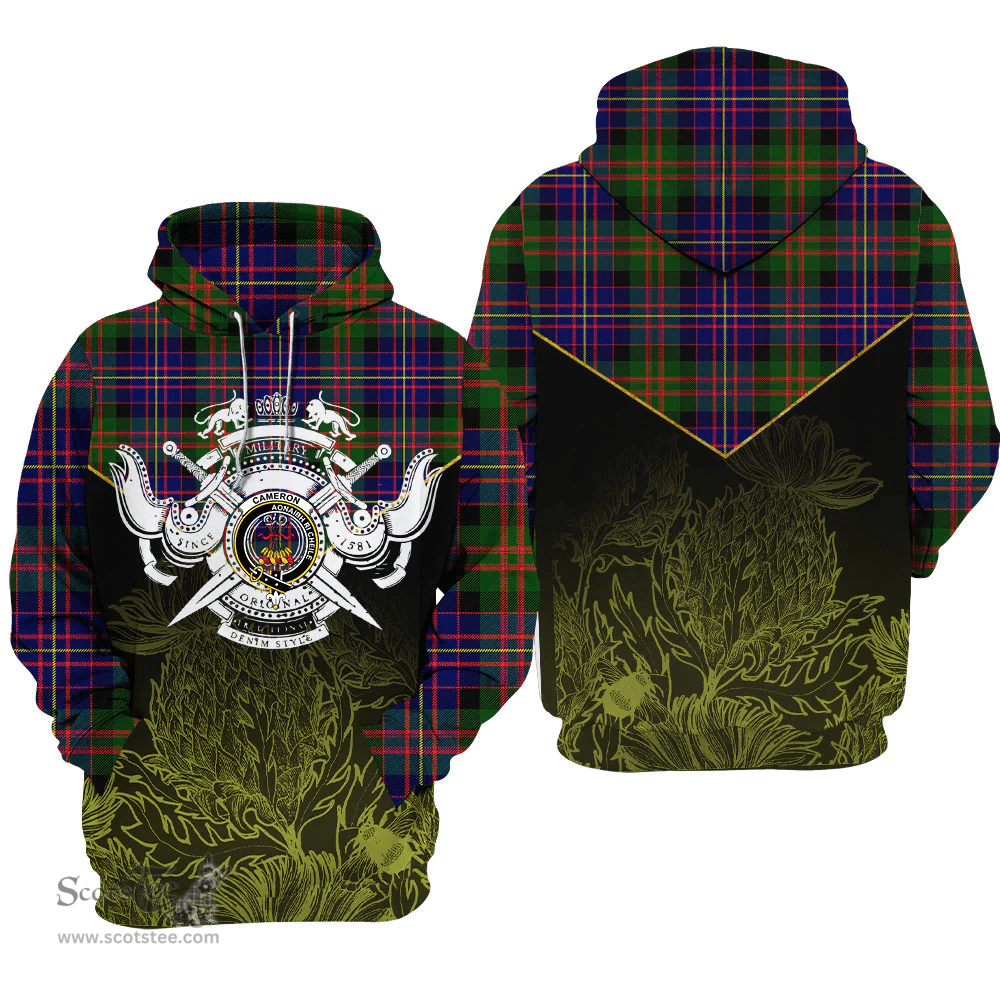 Cameron Of Erracht Modern Clan Tartan Hoodie - Scottish Thistle Style
