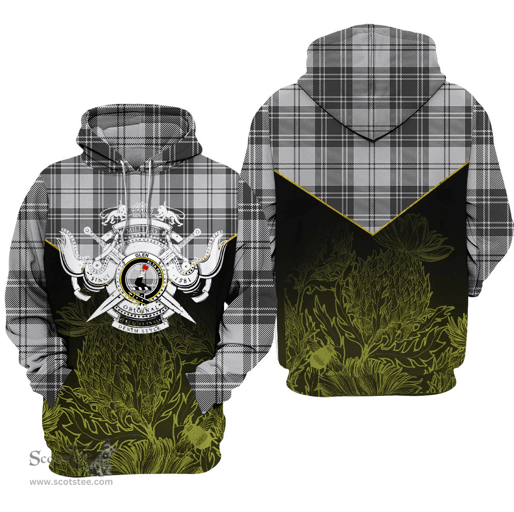 Glen Clan Tartan Hoodie - Scottish Thistle Style