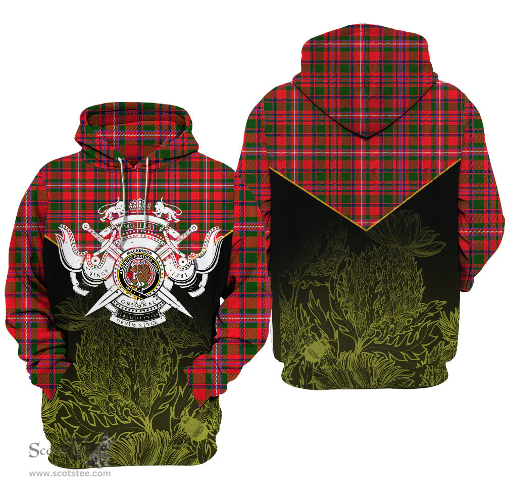 MacKinnon Modern Clan Tartan Hoodie - Scottish Thistle Style