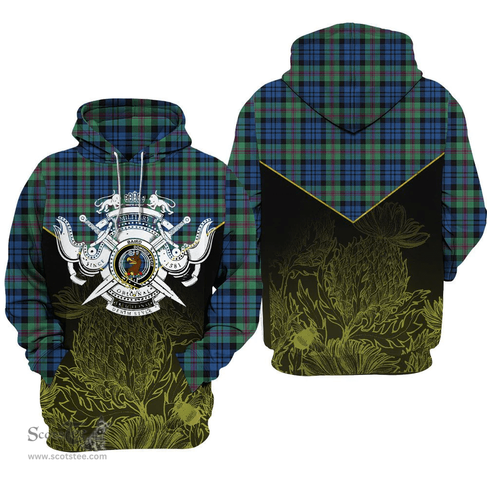 Baird Ancient Clan Tartan Hoodie - Scottish Thistle Style