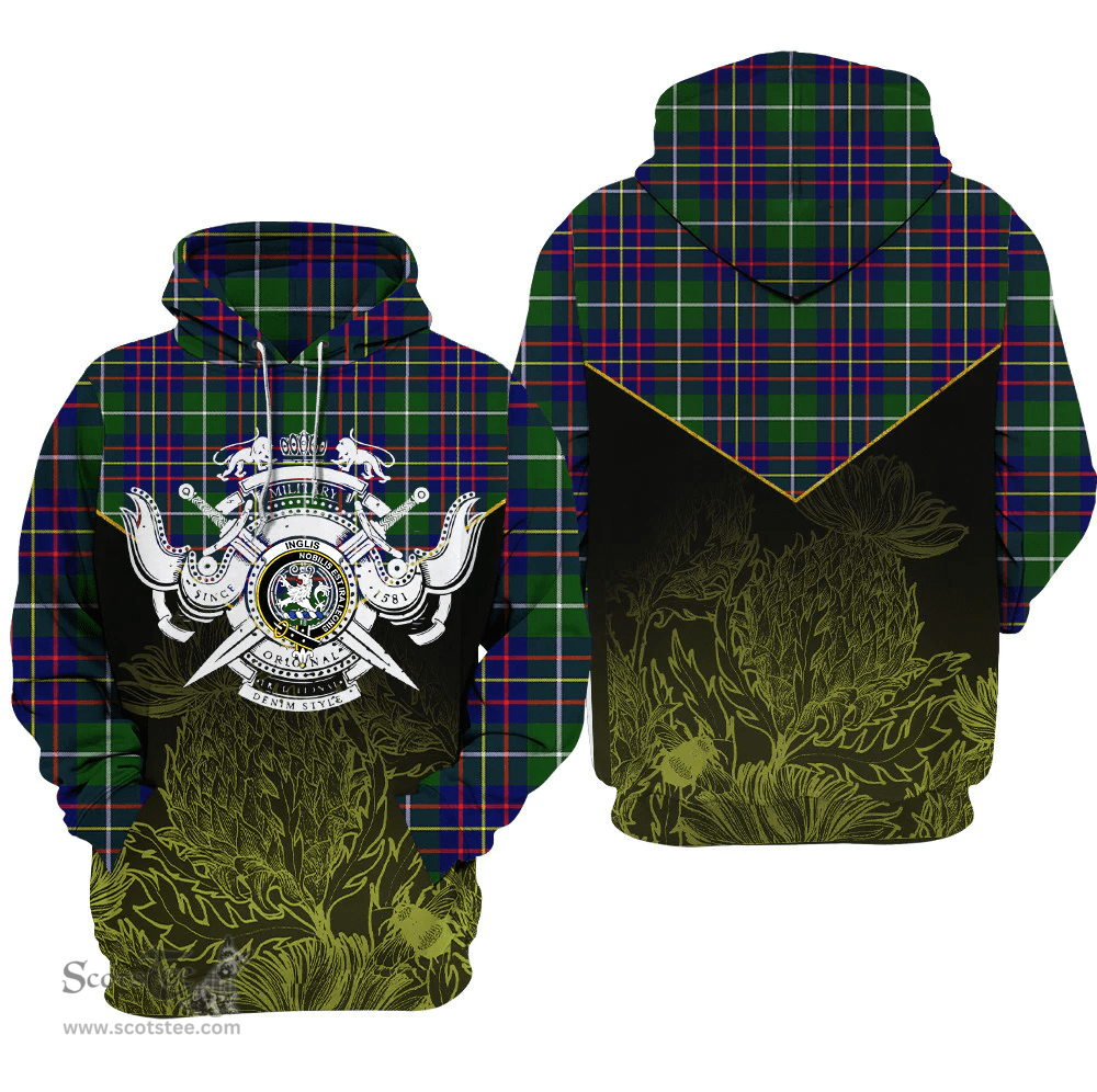 Inglis Modern Clan Tartan Hoodie - Scottish Thistle Style