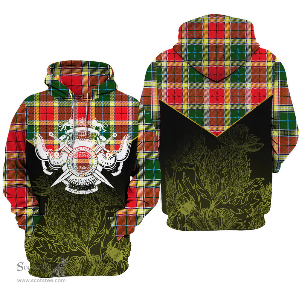 Gibbs Clan Tartan Hoodie - Scottish Thistle Style
