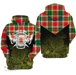 Gibbs Clan Tartan Hoodie - Scottish Thistle Style