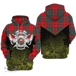 Cheyne Tartan Clan Tartan Hoodie - Scottish Thistle Style