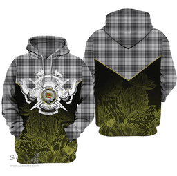 Douglas Grey Modern Clan Tartan Hoodie - Scottish Thistle Style