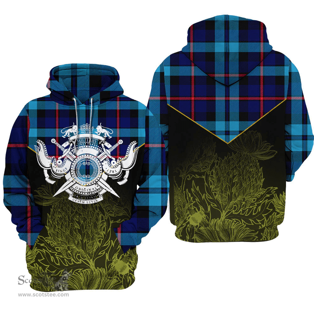 MacCorquodale Clan Tartan Hoodie - Scottish Thistle Style