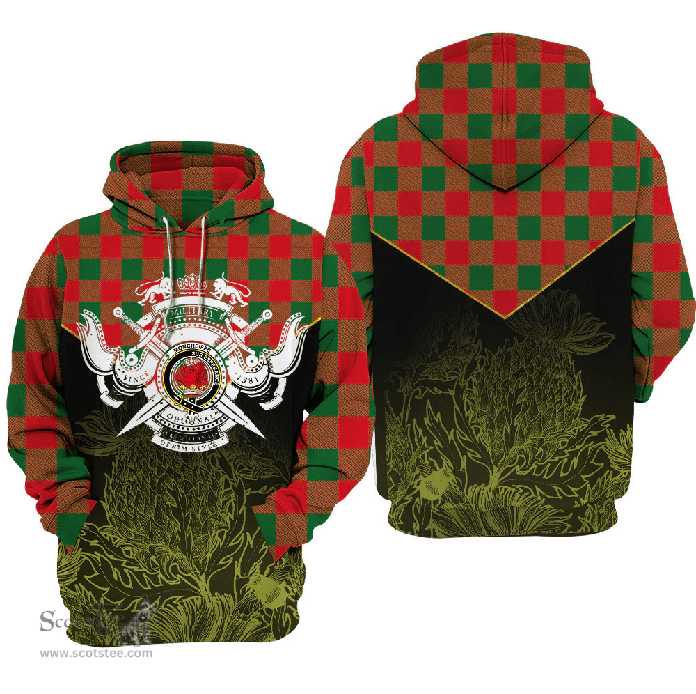 Moncrieffe Clan Tartan Hoodie - Scottish Thistle Style