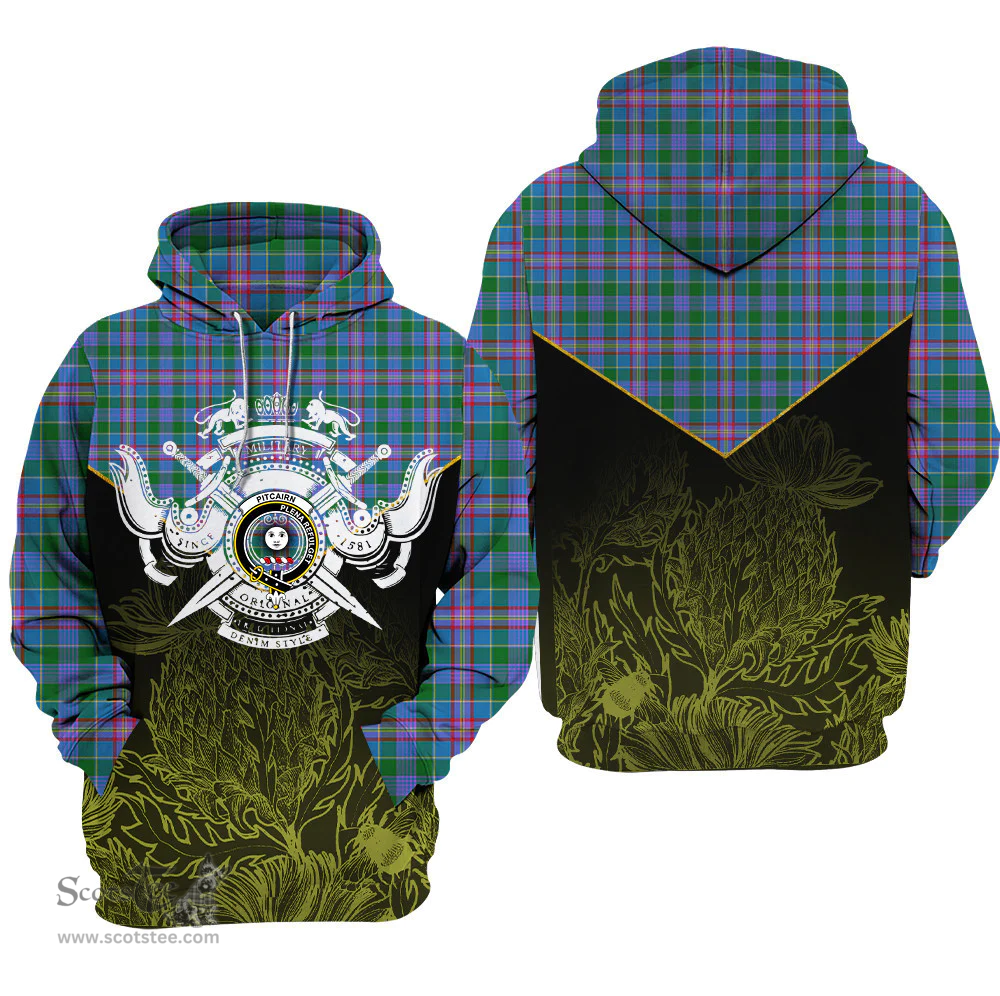Pitcairn Hunting Clan Tartan Hoodie - Scottish Thistle Style