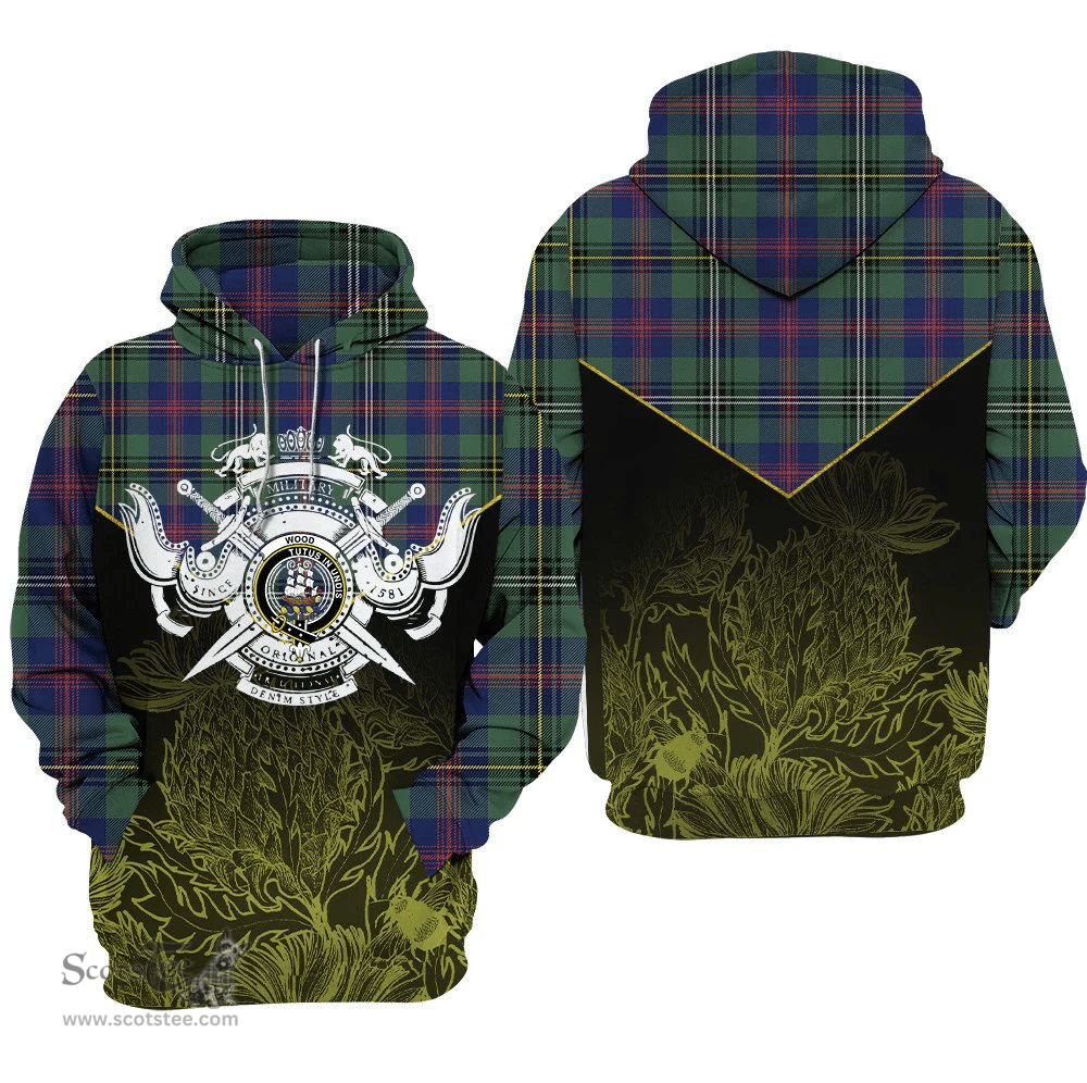 Wood Modern Clan Tartan Hoodie - Scottish Thistle Style