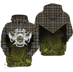Gordon Weathered Clan Tartan Hoodie - Scottish Thistle Style