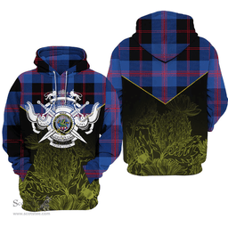 Maule Clan Tartan Hoodie - Scottish Thistle Style