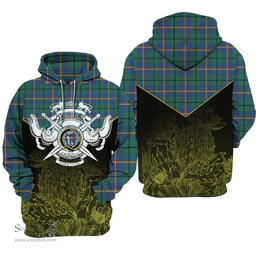 Carmichael Ancient Clan Tartan Hoodie - Scottish Thistle Style