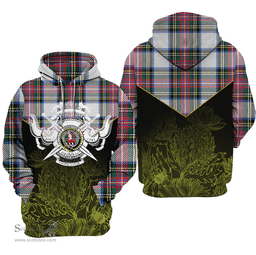 Dennistoun Clan Tartan Hoodie - Scottish Thistle Style