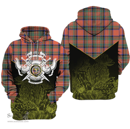 Stewart Royal Ancient Clan Tartan Hoodie - Scottish Thistle Style
