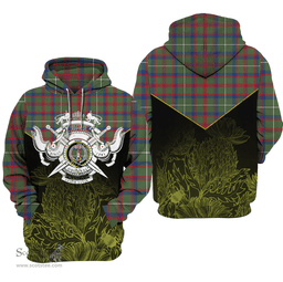 Shaw Green Modern Clan Tartan Hoodie - Scottish Thistle Style
