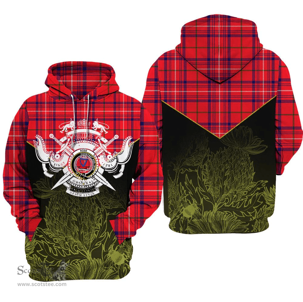 Rose Modern Clan Tartan Hoodie - Scottish Thistle Style