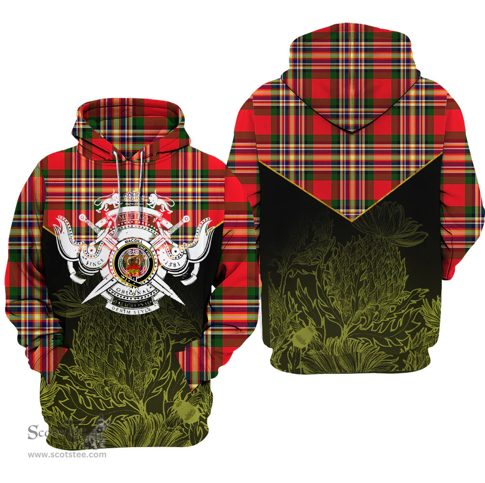MacGill Modern Clan Tartan Hoodie - Scottish Thistle Style
