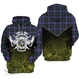 Hunter Modern Clan Tartan Hoodie - Scottish Thistle Style