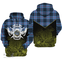 MacKay Blue Clan Tartan Hoodie - Scottish Thistle Style