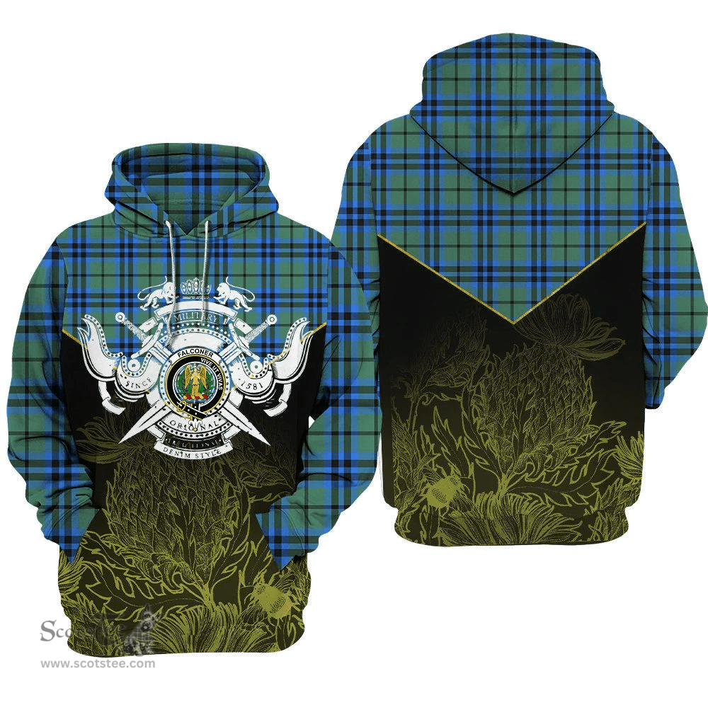 Falconer Clan Tartan Hoodie - Scottish Thistle Style