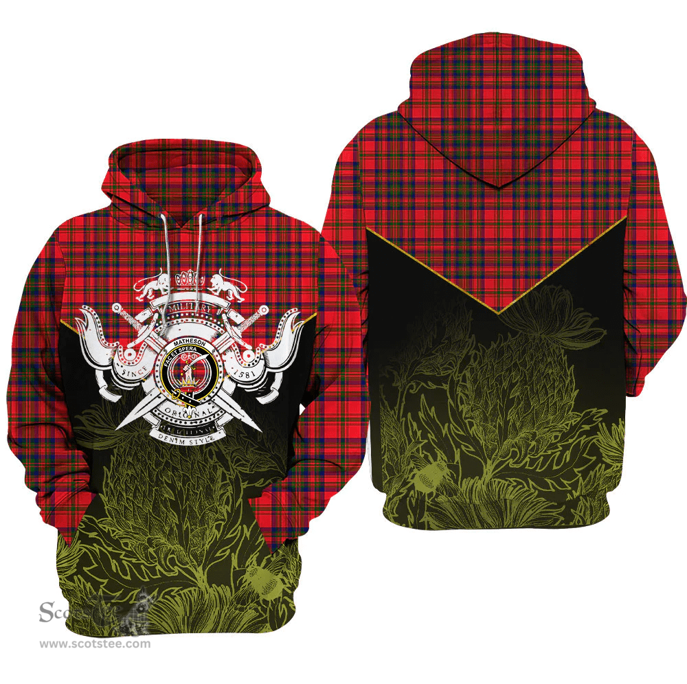 Matheson Modern Clan Tartan Hoodie - Scottish Thistle Style