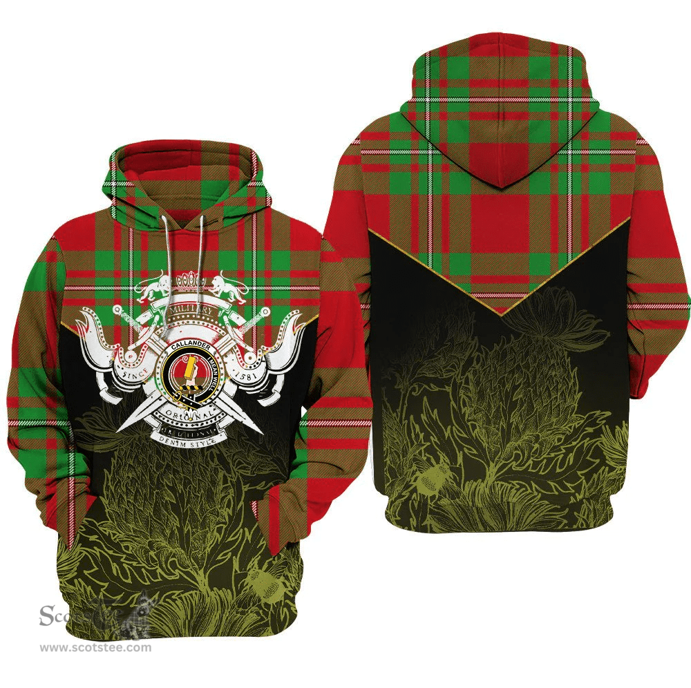 Callander Modern Clan Tartan Hoodie - Scottish Thistle Style