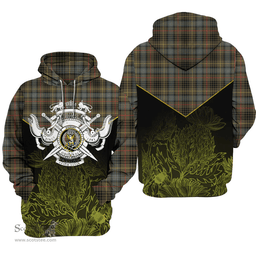 Stewart Hunting Weathered Clan Tartan Hoodie - Scottish Thistle Style