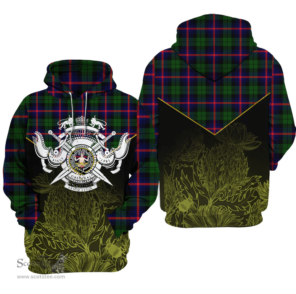 Urquhart Modern Clan Tartan Hoodie - Scottish Thistle Style
