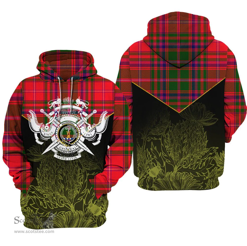 MacDowall Clan Tartan Hoodie - Scottish Thistle Style