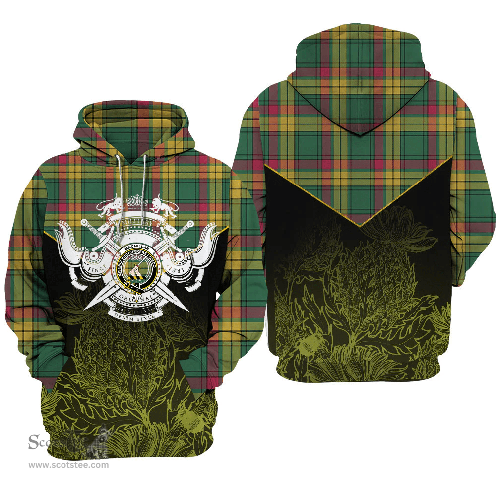MacMillan Old Ancient Clan Tartan Hoodie - Scottish Thistle Style