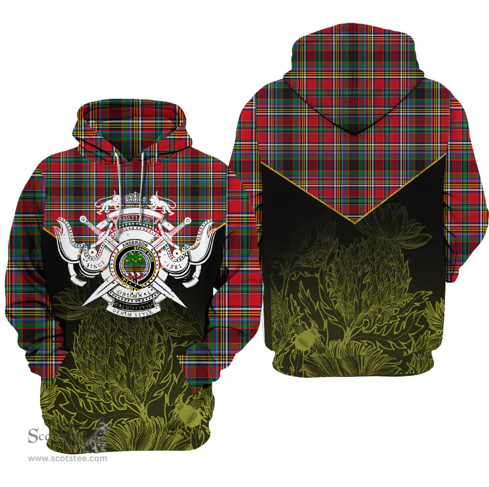 Anderson Of Arbrake Clan Tartan Hoodie - Scottish Thistle Style