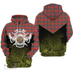 Sinclair Ancient Clan Tartan Hoodie - Scottish Thistle Style