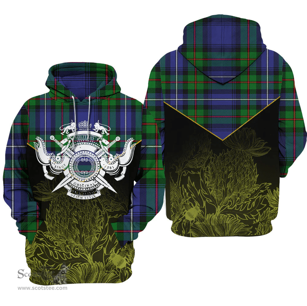 Donnachaidh Clan Tartan Hoodie - Scottish Thistle Style