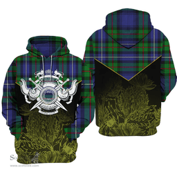 Donnachaidh Clan Tartan Hoodie - Scottish Thistle Style
