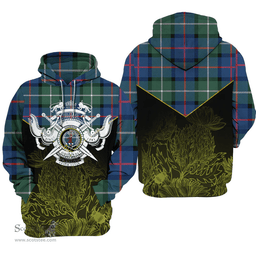 Davidson Of Tulloch Clan Tartan Hoodie - Scottish Thistle Style