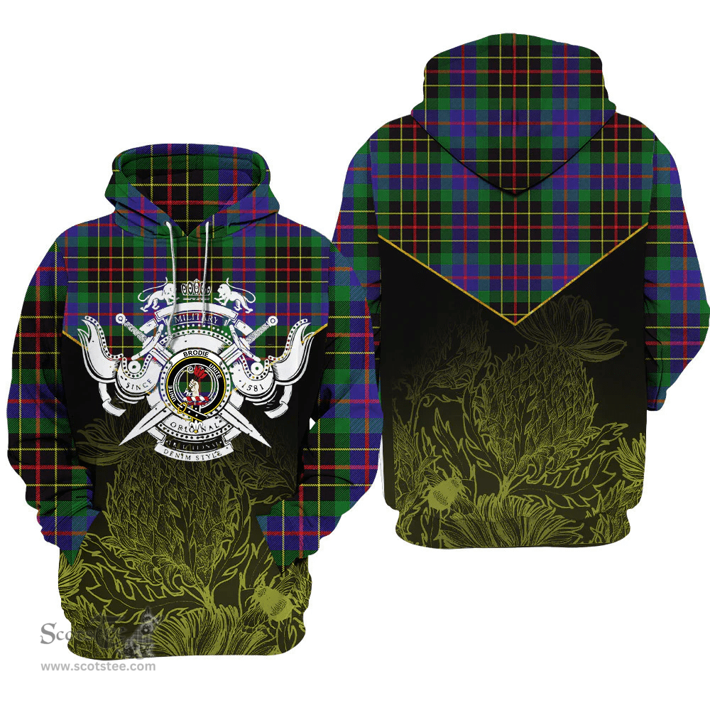 Brodie Hunting Modern Clan Tartan Hoodie - Scottish Thistle Style