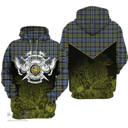 Campbell Faded Clan Tartan Hoodie - Scottish Thistle Style