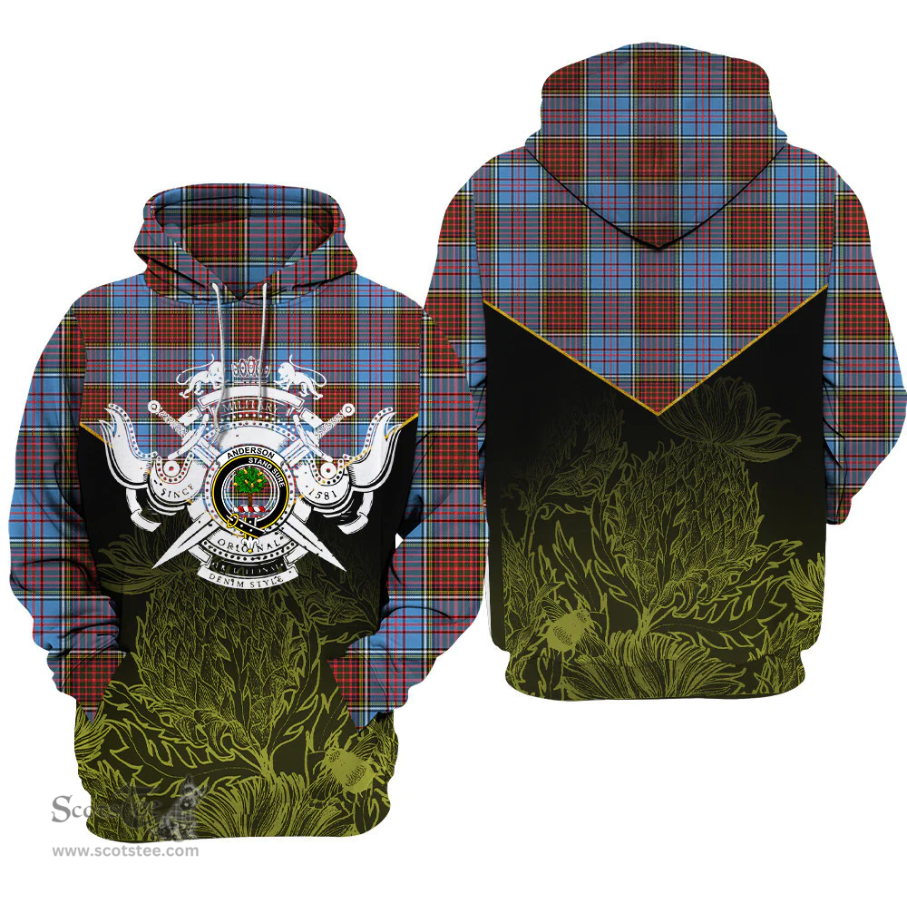Anderson Modern Clan Tartan Hoodie - Scottish Thistle Style