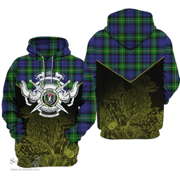 Meldrum Clan Tartan Hoodie - Scottish Thistle Style