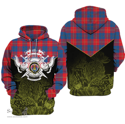 Galloway Red Clan Tartan Hoodie - Scottish Thistle Style