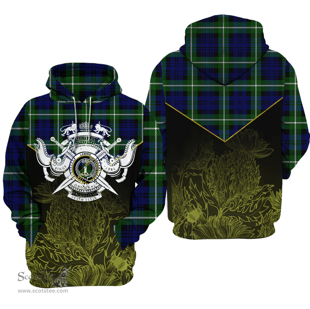 Lammie Tartan Clan Tartan Hoodie - Scottish Thistle Style