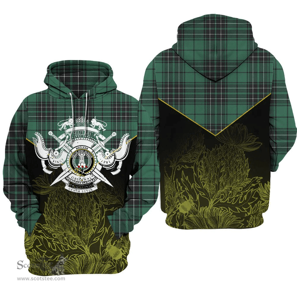 MacLean Hunting Ancient Clan Tartan Hoodie - Scottish Thistle Style