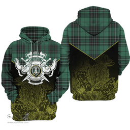 MacLean Hunting Ancient Clan Tartan Hoodie - Scottish Thistle Style