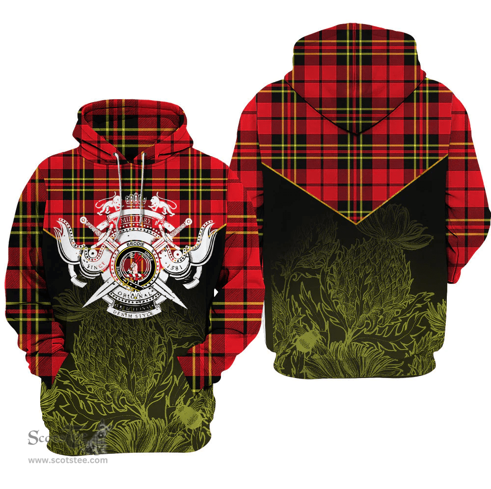 Brodie Modern Clan Tartan Hoodie - Scottish Thistle Style