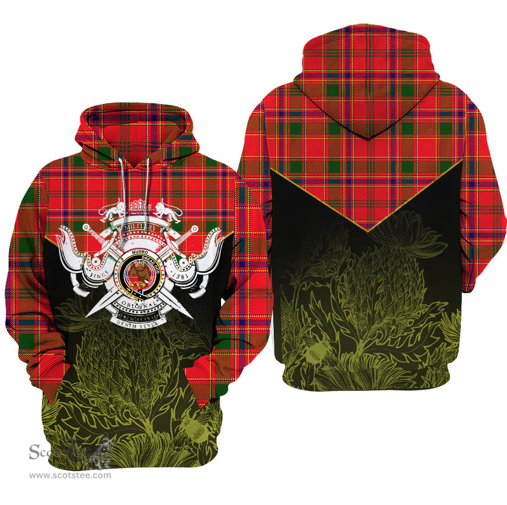 Munro Modern Clan Tartan Hoodie - Scottish Thistle Style
